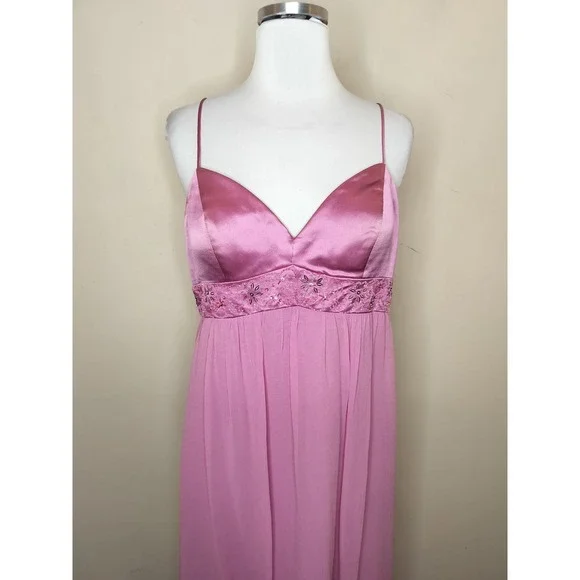 OC OC Silk Chiffon Beaded Dress Strappy Back Princess Y2K Fairy Whimsy Prom - Picture 2 of 16